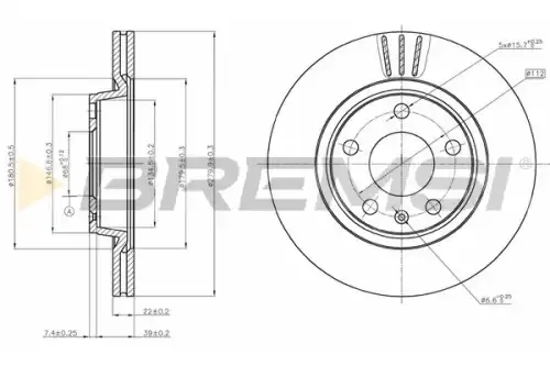 Тормозной диск CD7708V BREMSI