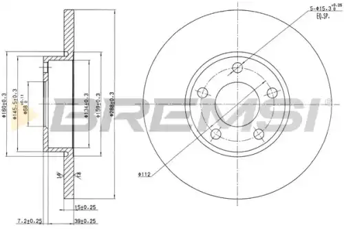 Тормозной диск CD6324S BREMSI