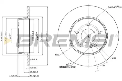 Тормозной диск CD6963S BREMSI