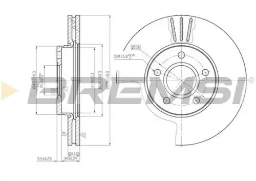 Тормозной диск CD7222V BREMSI
