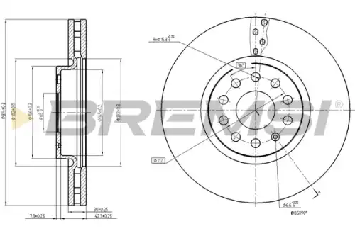 Тормозной диск CD8016V BREMSI