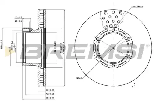 Тормозной диск CD5162V BREMSI