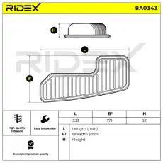 Воздушный фильтр 8A0343 RIDEX