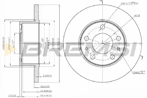 Тормозной диск CD5195S BREMSI