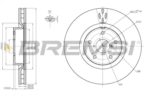 Тормозной диск CD7749V BREMSI