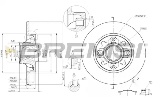 Тормозной диск CD7695S BREMSI
