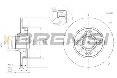 Тормозной диск CD7696S BREMSI