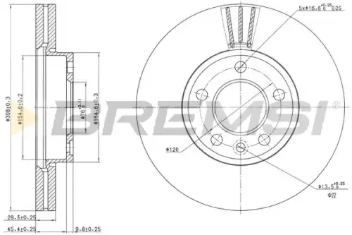 Тормозной диск CD7253V BREMSI