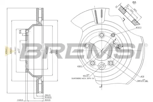 Тормозной диск CD7855V BREMSI