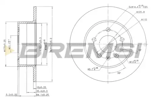 Тормозной диск CD7083S BREMSI