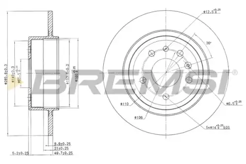 Тормозной диск CD7116S BREMSI