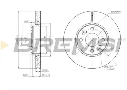 Тормозной диск CD7201V BREMSI