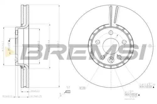 Тормозной диск CD7801V BREMSI