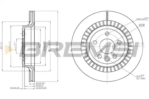 Тормозной диск CD7802V BREMSI