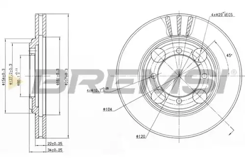 Тормозной диск CD6482V BREMSI