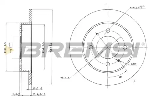 Тормозной диск CD7176S BREMSI
