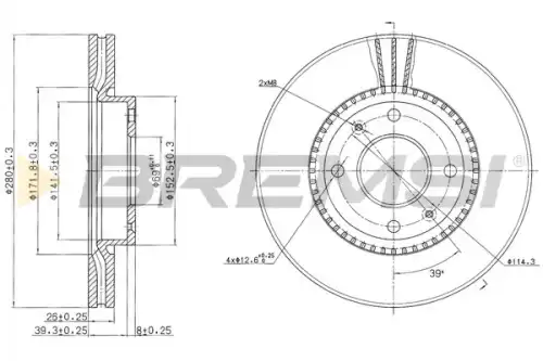 Тормозной диск CD7522V BREMSI