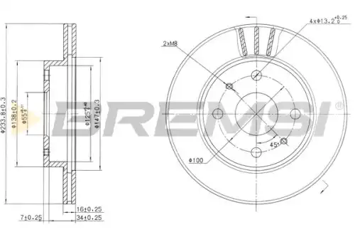 Тормозной диск CD7394V BREMSI
