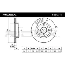 Тормозной диск 82B0314 RIDEX