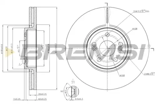 Тормозной диск CD7405V BREMSI