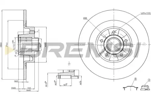 Тормозной диск CD7654S BREMSI
