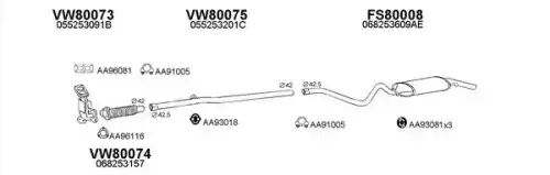 Система выпуска ОГ FS800025 FAURECIA