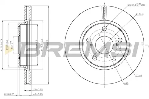 Тормозной диск CD7838V BREMSI