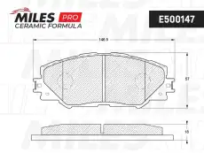 Тормозные колодки дисковые передняя ось MILES E500147