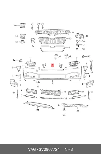 3V0807724 Деталь 3V0807724 VAG