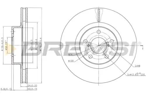 Тормозной диск CD6679V BREMSI