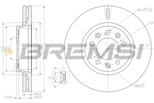 Тормозной диск CD7601V BREMSI