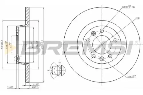 Тормозной диск CD7602S BREMSI
