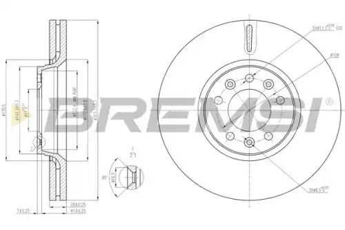 Тормозной диск CD7615V BREMSI
