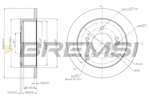 Тормозной диск CD7447S BREMSI