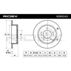 Тормозной диск 82B0242 RIDEX