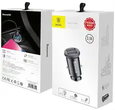 устройство зарядное! в прикуриватель, 2xUSB 3.0A, черное\ CCALL-ML01 BASEUS