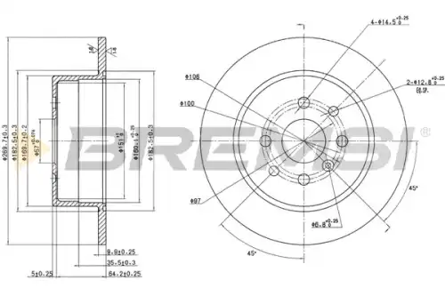 Тормозной диск CD6814S BREMSI