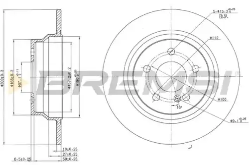 Тормозной диск CD7308S BREMSI