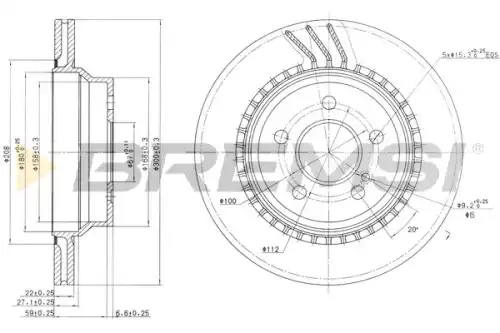 Тормозной диск CD7672V BREMSI
