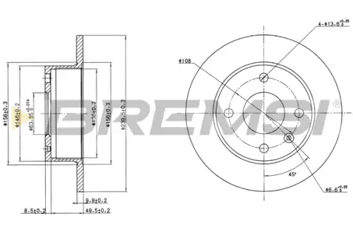 Тормозной диск CD6135S BREMSI