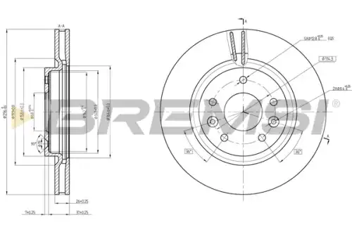 Тормозной диск CD8466V BREMSI