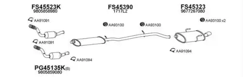 Система выпуска ОГ FS450129 FAURECIA