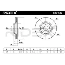 Тормозной диск 82B1622 RIDEX