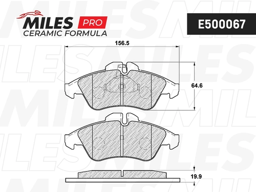 Тормозные колодки дисковые передняя ось MILES E500067