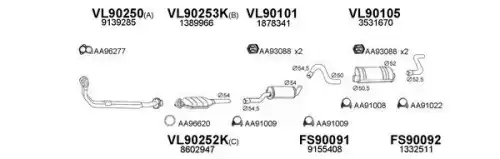 Система выпуска ОГ FS900129 FAURECIA
