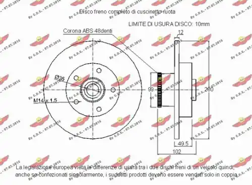 Тормозной диск AUTOKIT 01.97416D