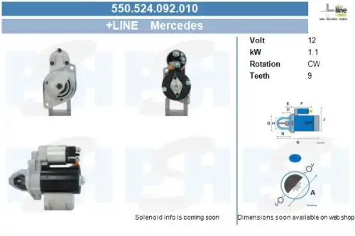 Стартер CV PSH 550.524.092.010
