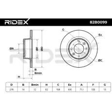 Тормозной диск 82B0099 RIDEX