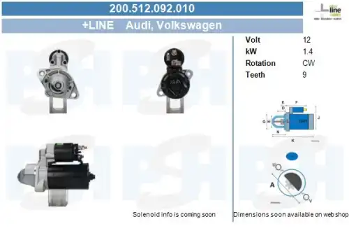 Стартер CV PSH 200.512.092.010