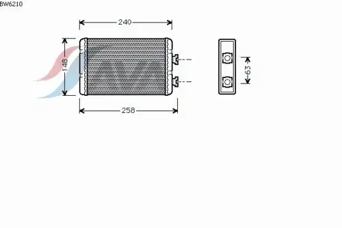 Радиатор печки AVA BW6210